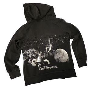 Disney Parks Glitter Icons Sorcerer Hat Full Zip Hoodie Sweatshirt women's large